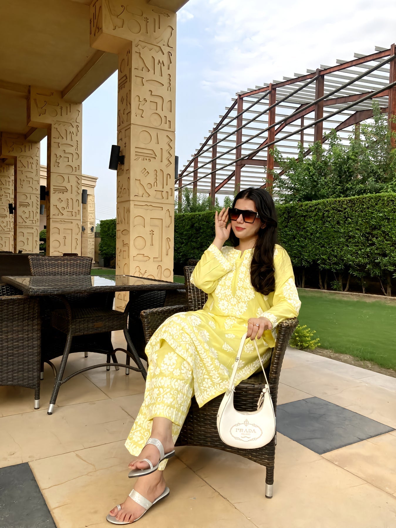2 Pcs Women's Stitched Linen Chikankari Embroidered Shirt and Trouser