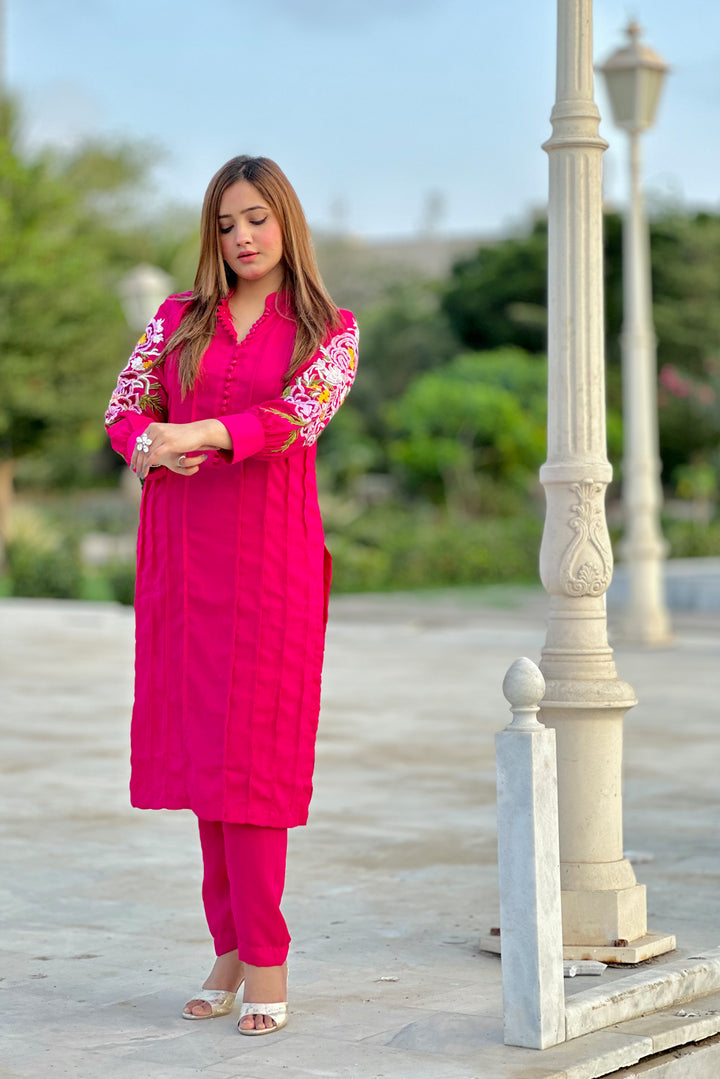 Jasmin Embroidery Sleeves 2 Pcs β Women's Stitched Arabic Lawn Suit