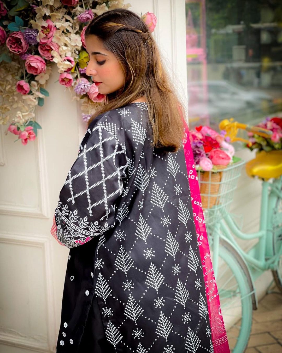 3 Pcs Women's Stitched Katan Silk Printed Suit