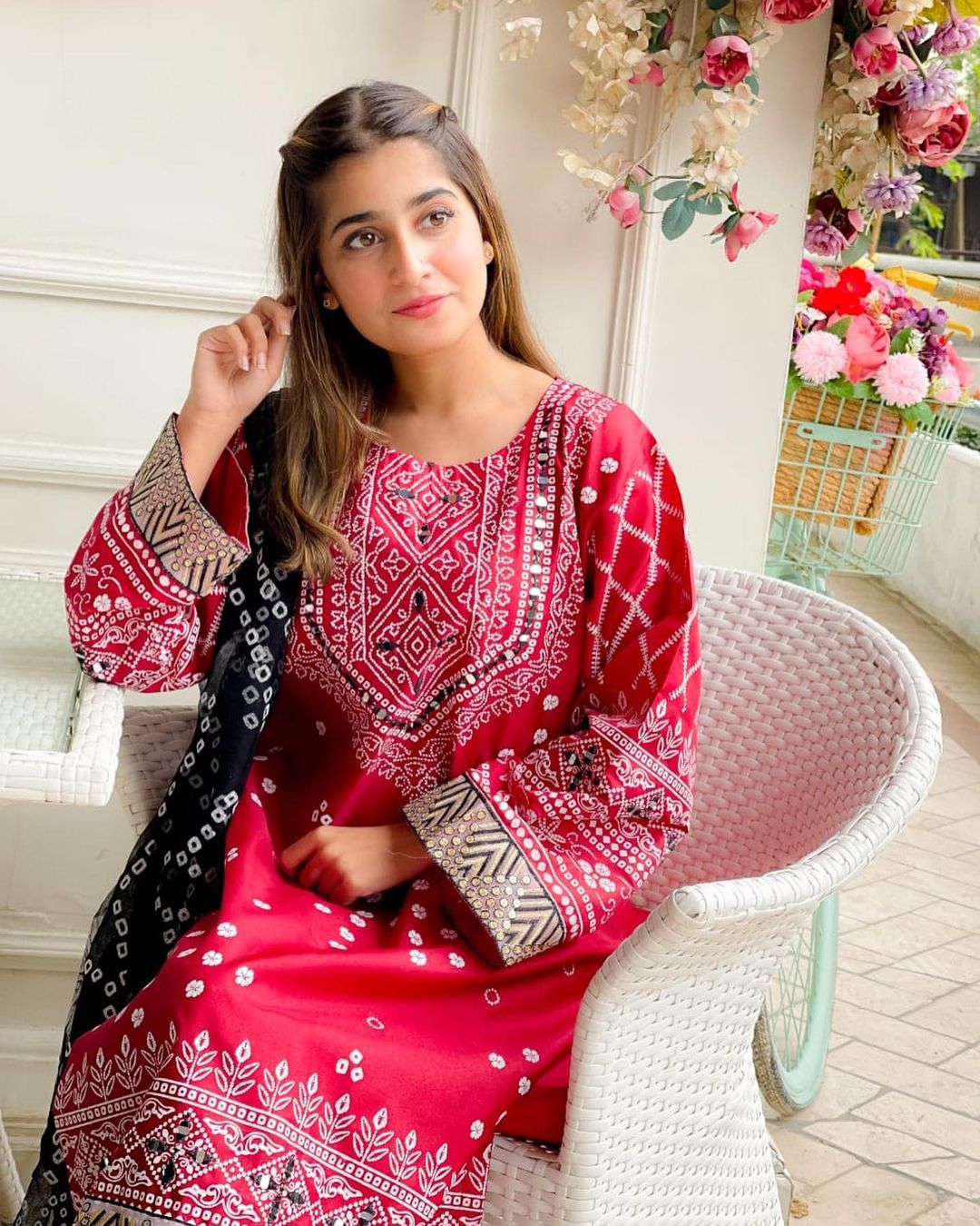 3 Pcs Women's Stitched Katan Silk Printed Suit