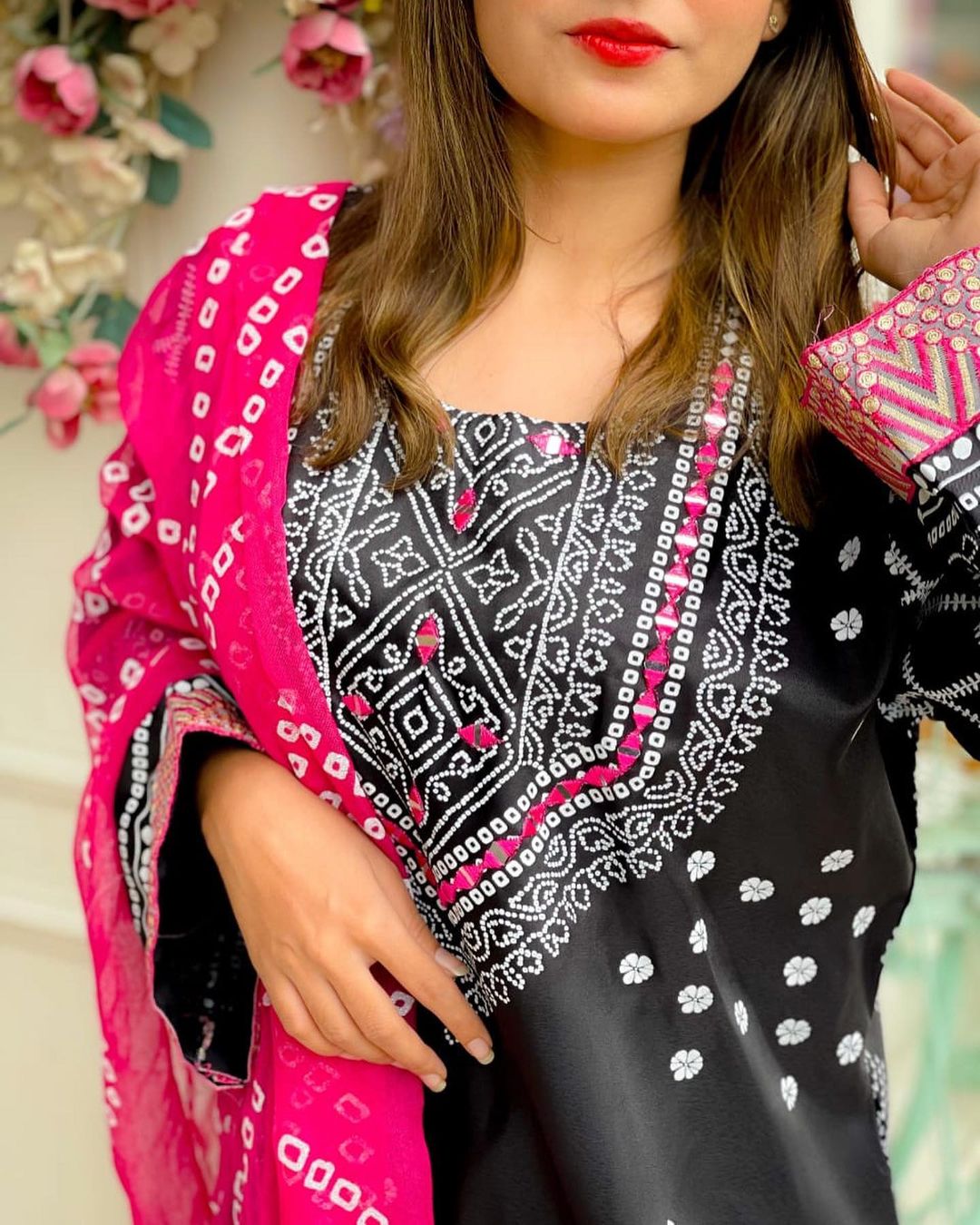 3 Pcs Women's Stitched Katan Silk Printed Suit