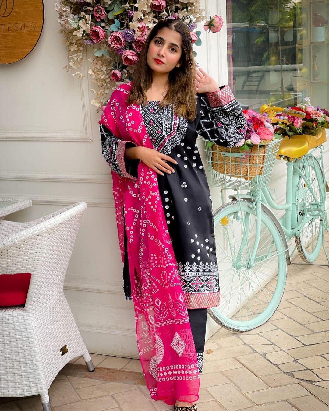 3 Pcs Women's Stitched Katan Silk Printed Suit