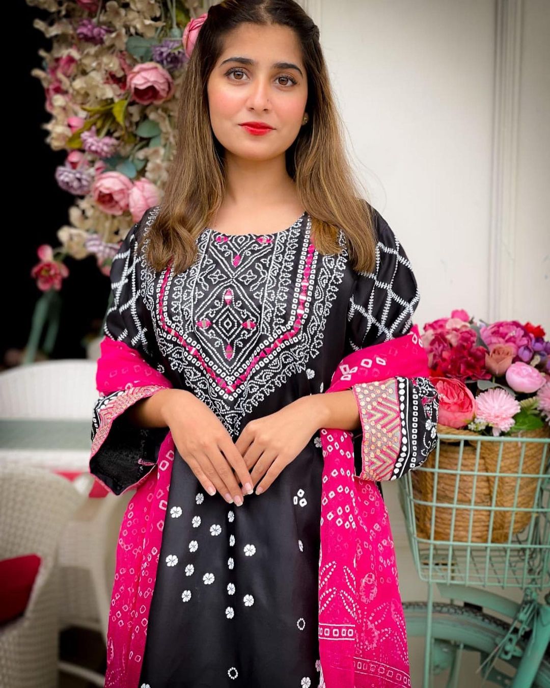 3 Pcs Women's Stitched Katan Silk Printed Suit