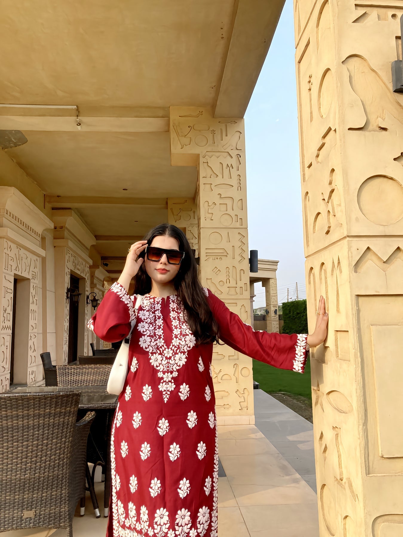 2 Pcs Women's Stitched Linen Chikankari Embroidered Shirt and Trouser