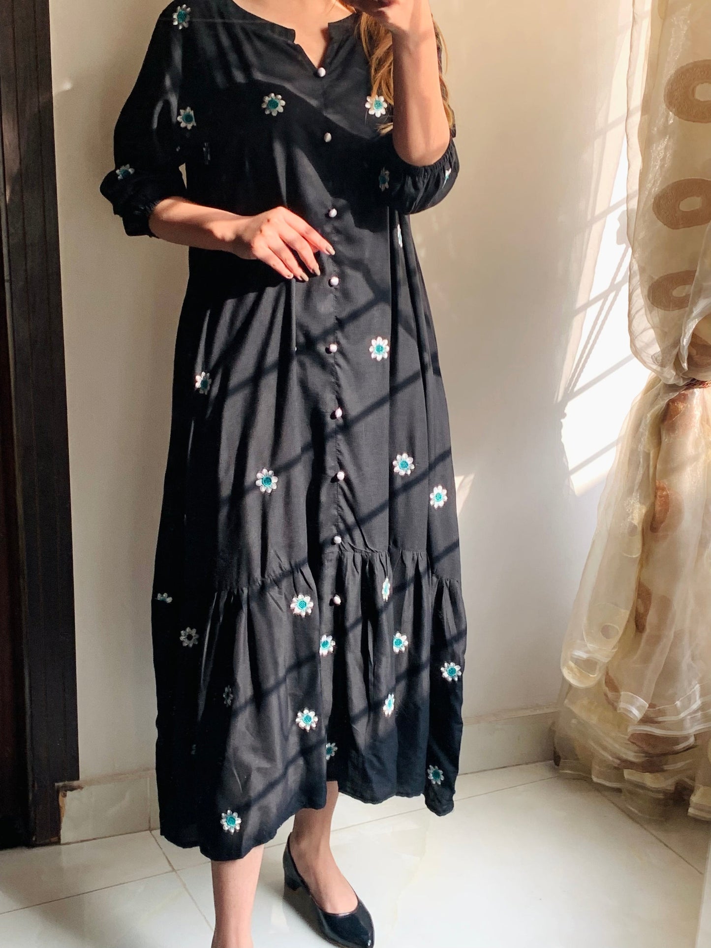 FLORUM - New Embroidered Long FrockaFLORUM - New Embroidered Long Frock