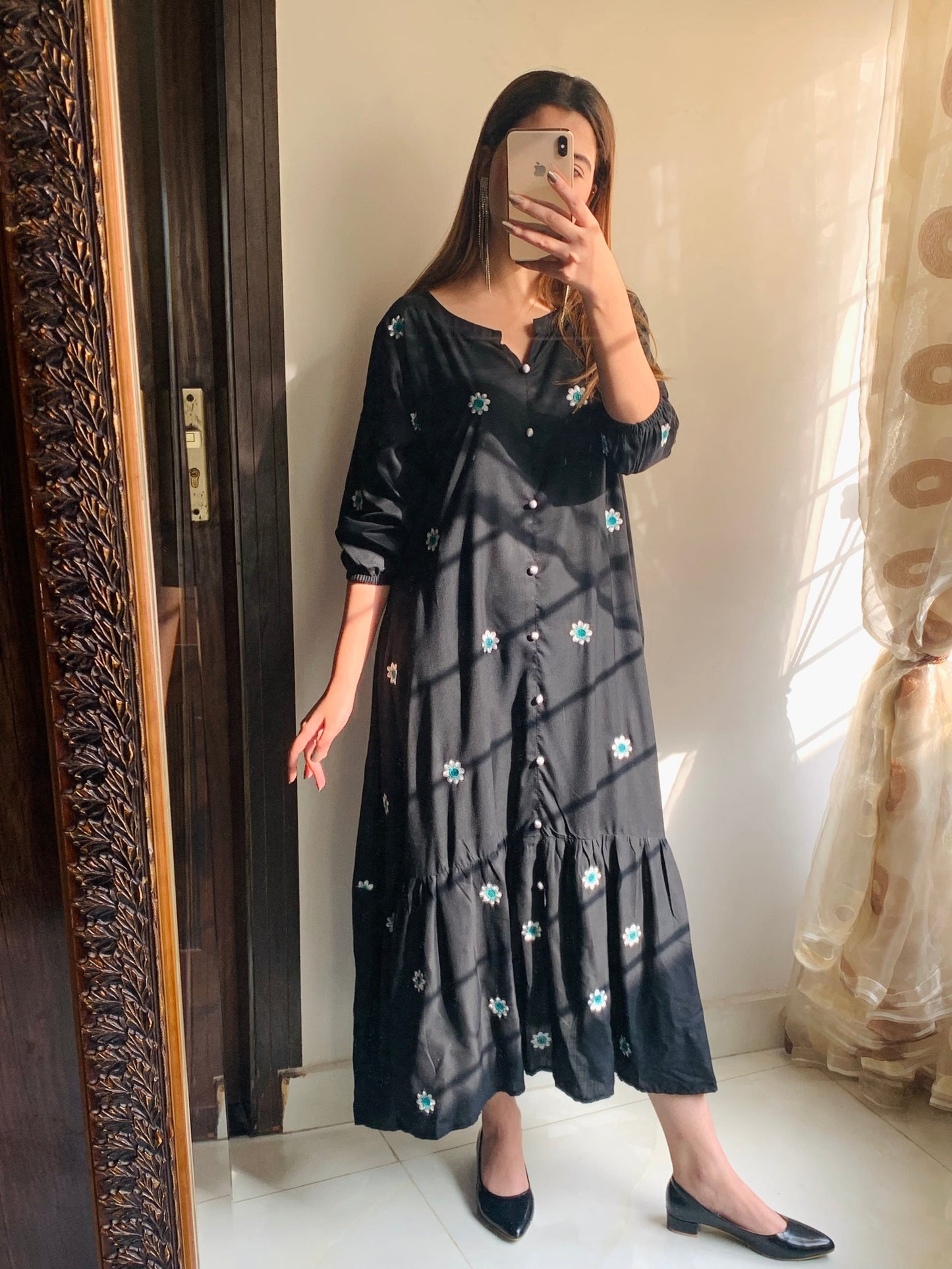FLORUM - New Embroidered Long FrockaFLORUM - New Embroidered Long Frock