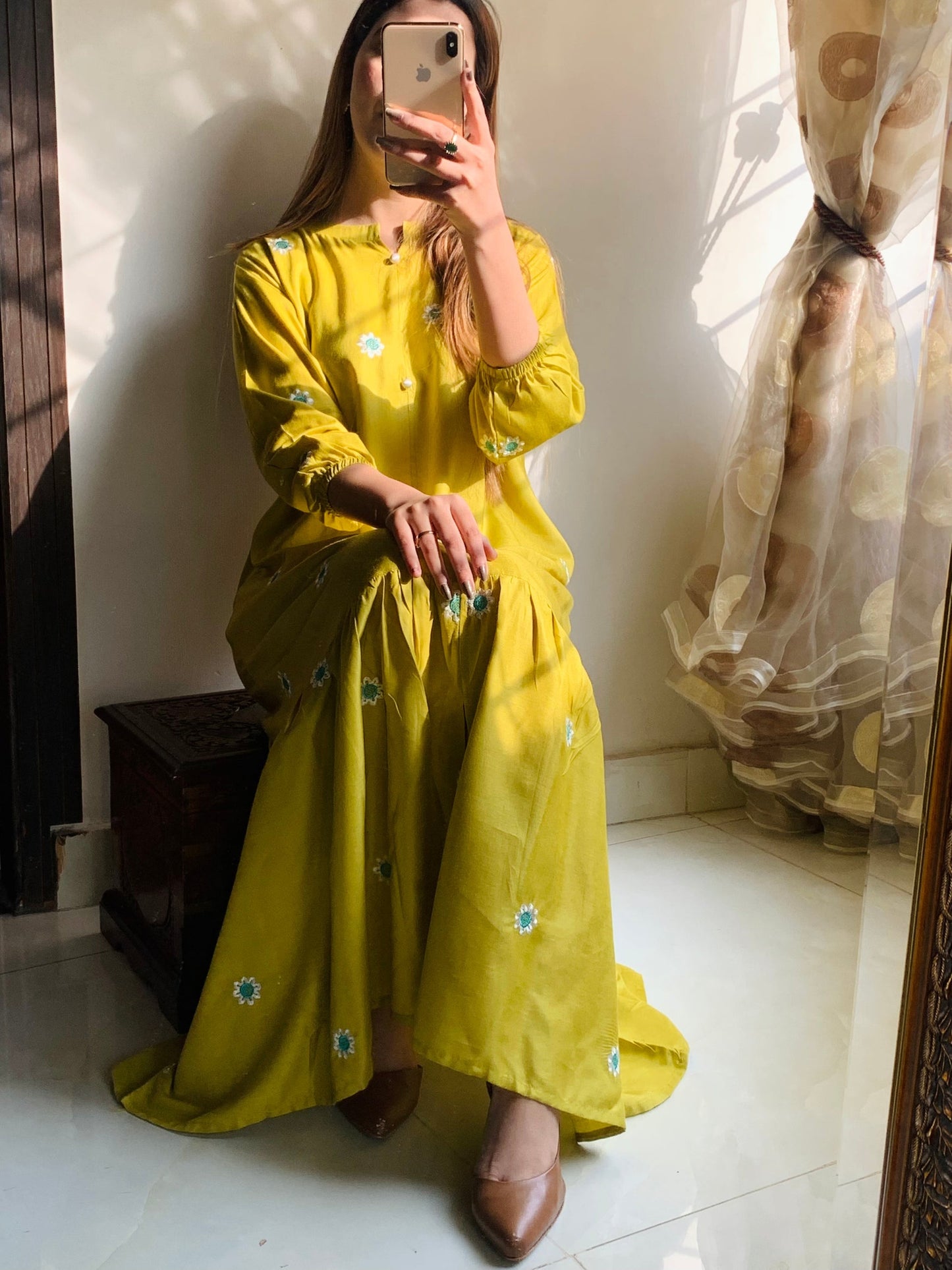 FLORUM - New Embroidered Long FrockaFLORUM - New Embroidered Long Frock