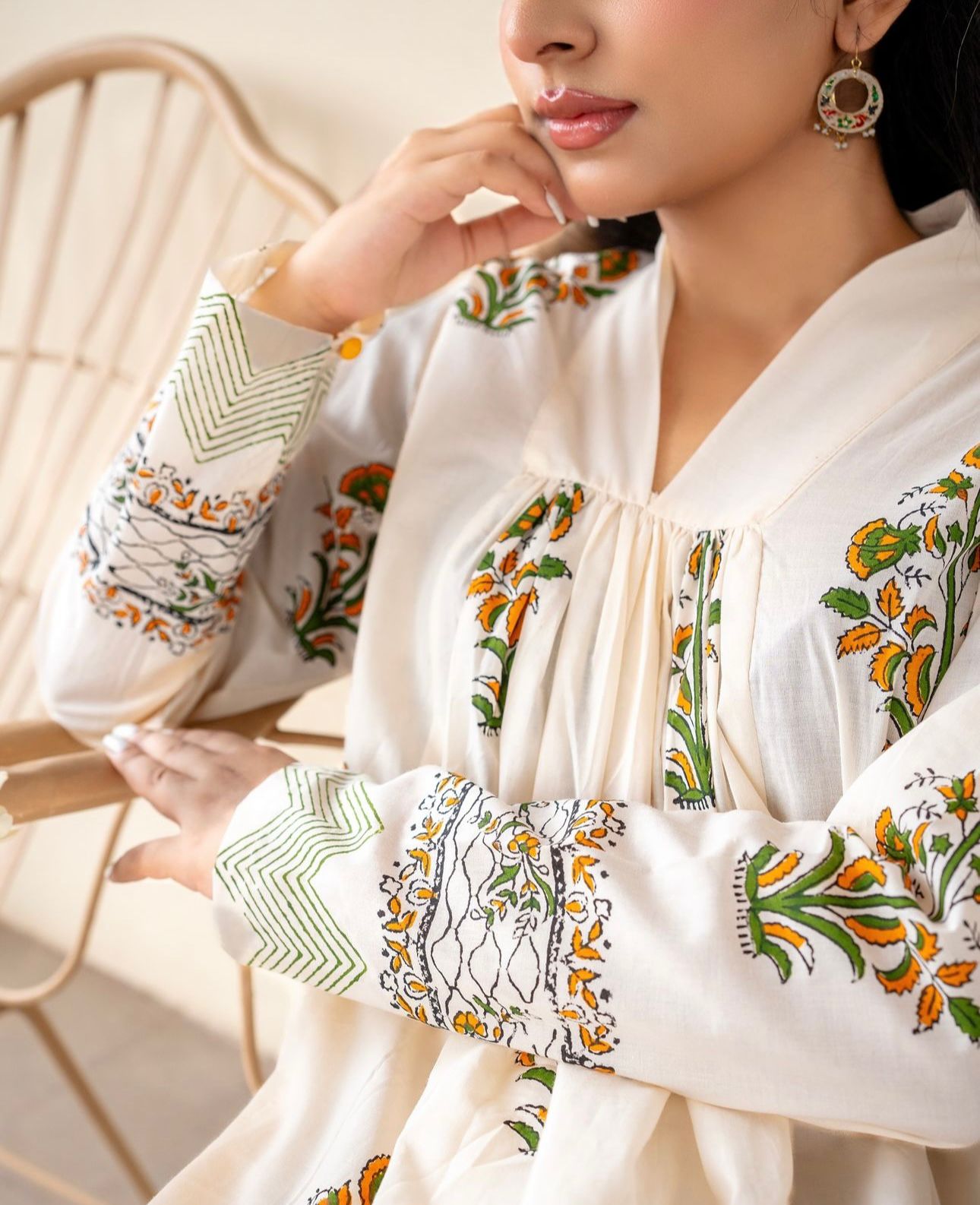3 Pcs Women's Stitched Katan Silk Block Printed Maxi Suit