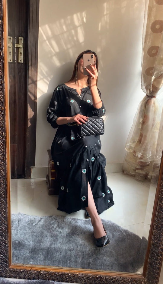 FLORUM - New Embroidered Long FrockaFLORUM - New Embroidered Long Frock