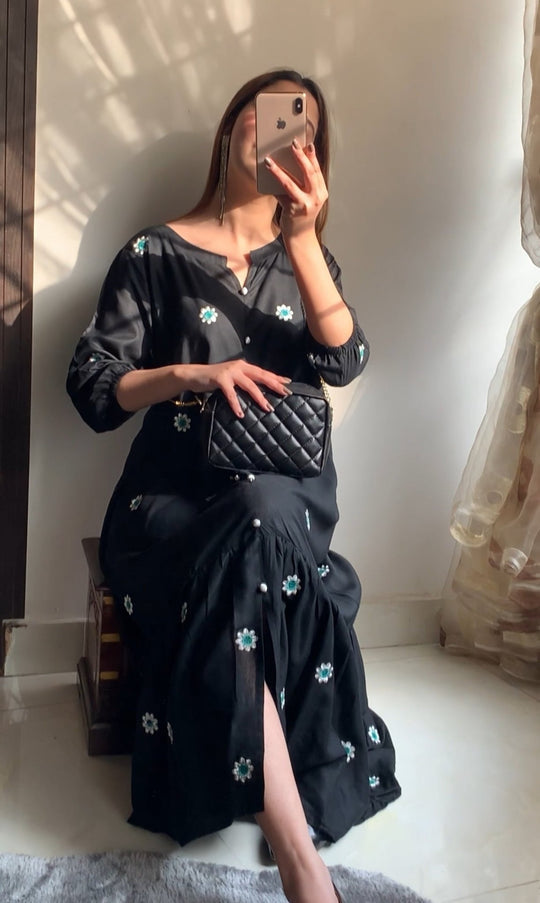 FLORUM - New Embroidered Long FrockaFLORUM - New Embroidered Long Frock