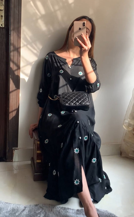 FLORUM - New Embroidered Long FrockaFLORUM - New Embroidered Long Frock