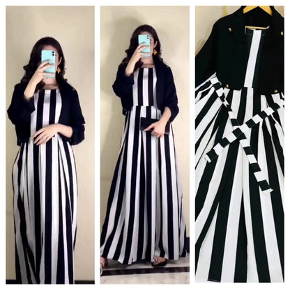 2 Pcs Women's Stitched Linen Printed Maxi Suit