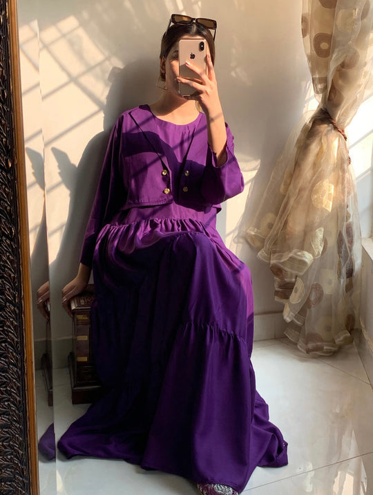 Women’s Stitched Embroidered Maxi with Jacket