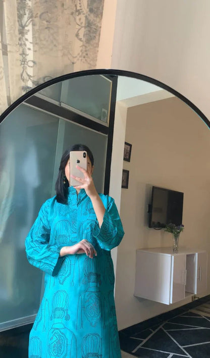 2 Pcs Women's Stitched Linen Block Printed Shirt and Trouser