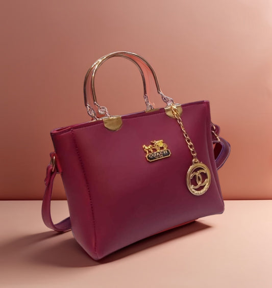 Coach Shoulder Bag with Brand Keychain