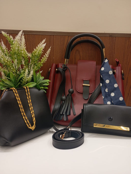 Elegant 3 Pcs Women’s Handbag Set