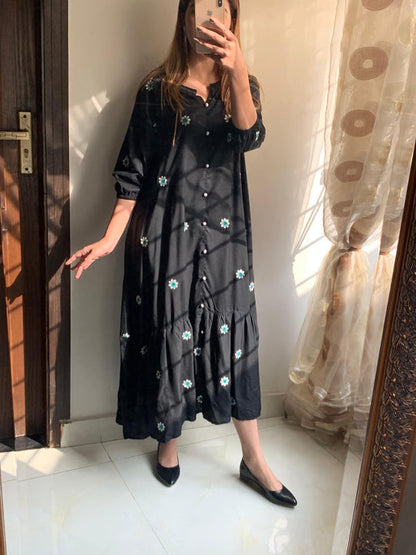 FLORUM - New Embroidered Long FrockaFLORUM - New Embroidered Long Frock