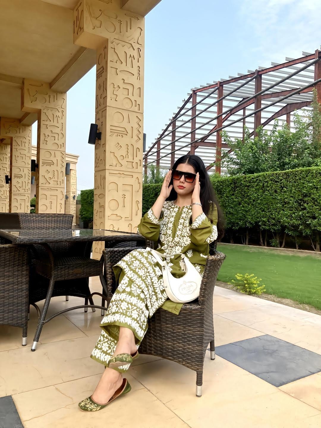 2 Pcs Women's Stitched Linen Chikankari Embroidered Shirt and Trouser
