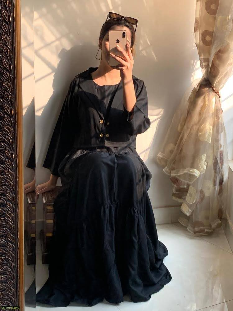 Women’s Stitched Embroidered Maxi with Jacket
