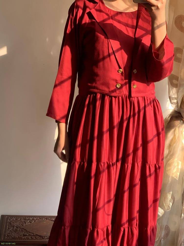 Women’s Stitched Embroidered Maxi with Jacket